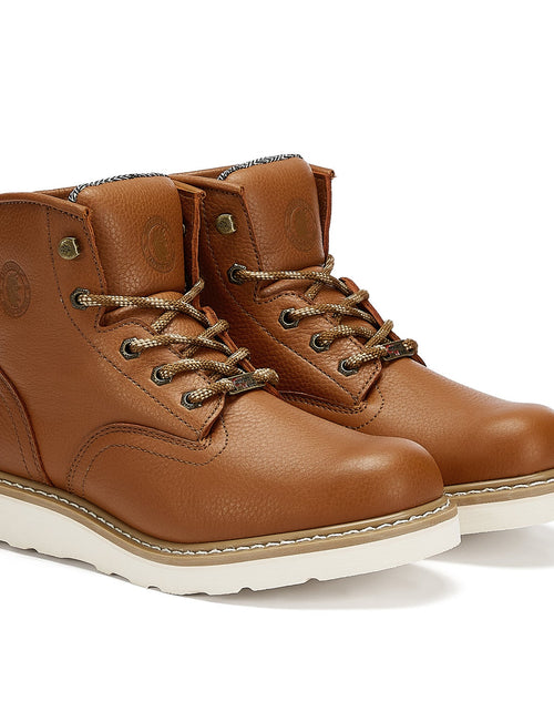 Load image into Gallery viewer, ROCKROOSTER Roberta Men&#39;s Safety Water Resistant Tan Leather Wedge

