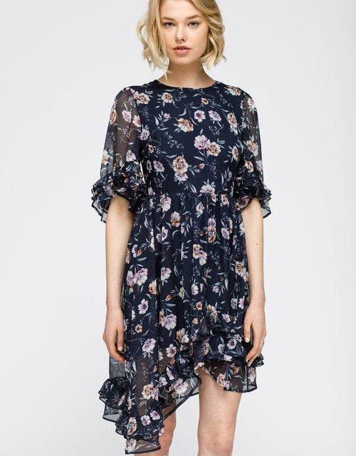 Load image into Gallery viewer, Wax Flower Asymmetrical Hi-Lo Dress
