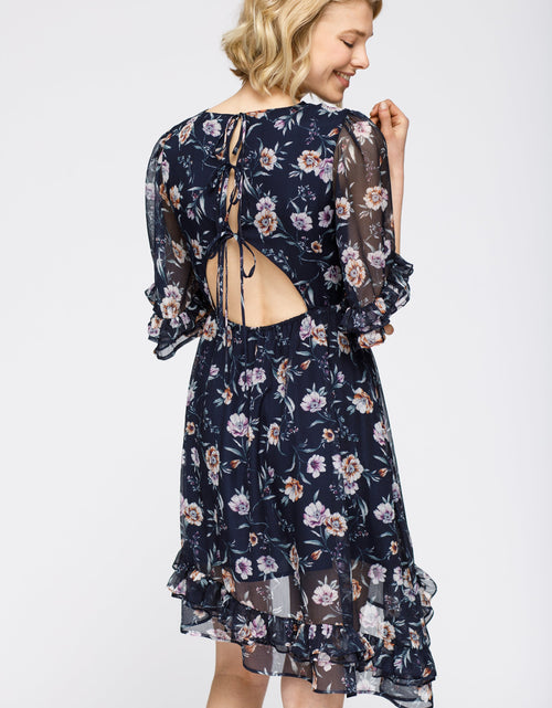 Load image into Gallery viewer, Wax Flower Asymmetrical Hi-Lo Dress
