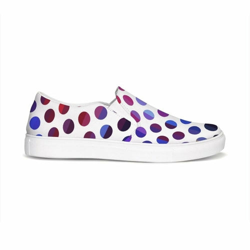 Athletic Sneakers, Low Cut Polka Dot Canvas Slip-On Sports Shoes