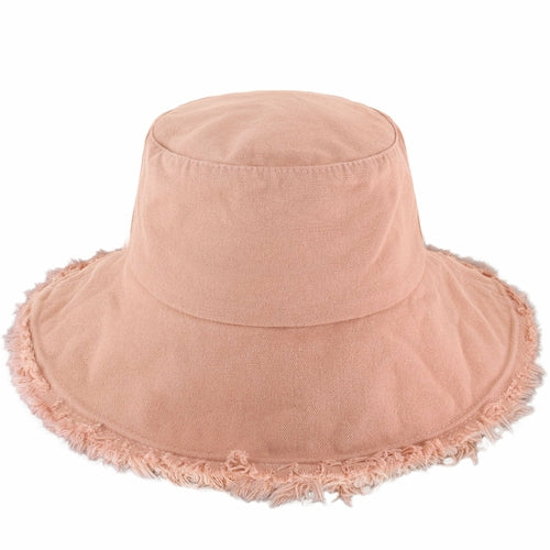 Load image into Gallery viewer, Wide Brim Frayed Bucket Hat
