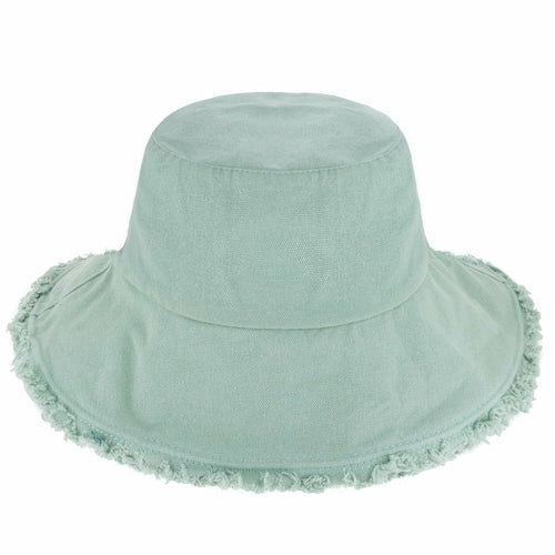 Load image into Gallery viewer, Wide Brim Frayed Bucket Hat
