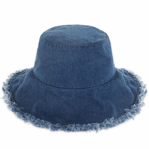 Load image into Gallery viewer, Wide Brim Frayed Bucket Hat
