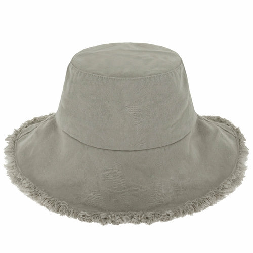 Load image into Gallery viewer, Wide Brim Frayed Bucket Hat
