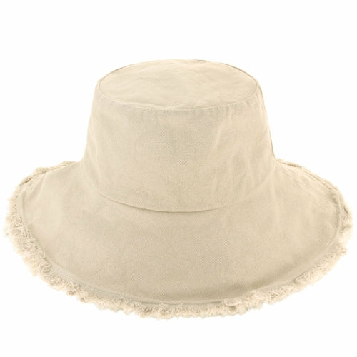 Load image into Gallery viewer, Wide Brim Frayed Bucket Hat
