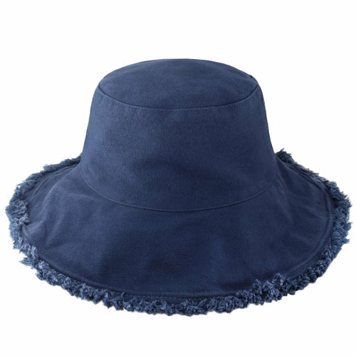 Load image into Gallery viewer, Wide Brim Frayed Bucket Hat
