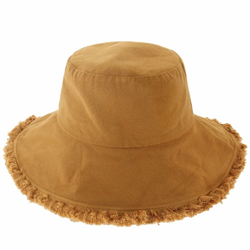 Load image into Gallery viewer, Wide Brim Frayed Bucket Hat
