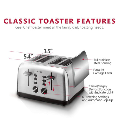 Load image into Gallery viewer, Mini Toaster Stainless Steel Extra-Wide Slot with Multifunction
