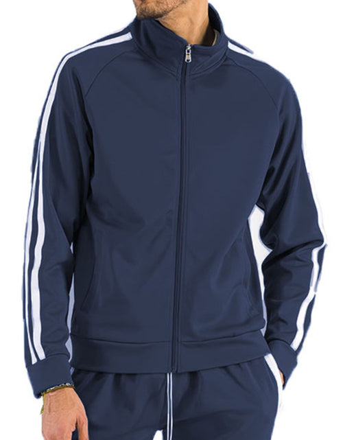 Load image into Gallery viewer, Two Stripe Zip Up Track Jacket
