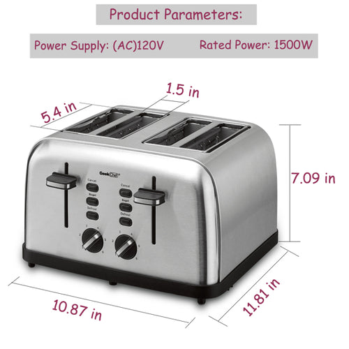 Load image into Gallery viewer, Mini Toaster Stainless Steel Extra-Wide Slot with Multifunction
