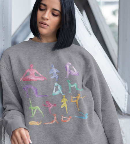 Yoga Theme Crewneck Sweatshirt