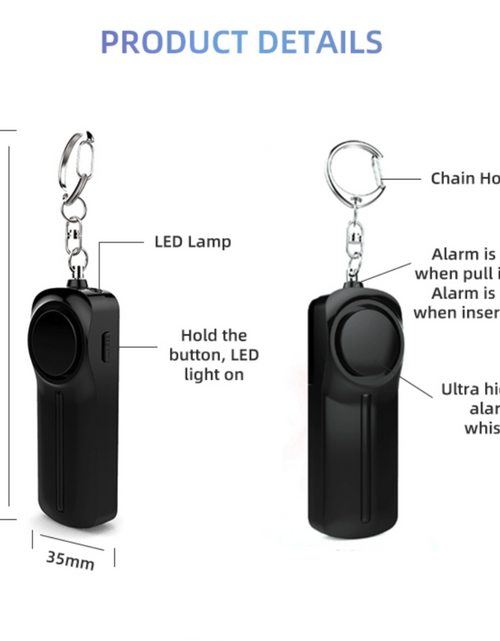 Load image into Gallery viewer, Self Defence Personal Alarm Keychain with LED Light
