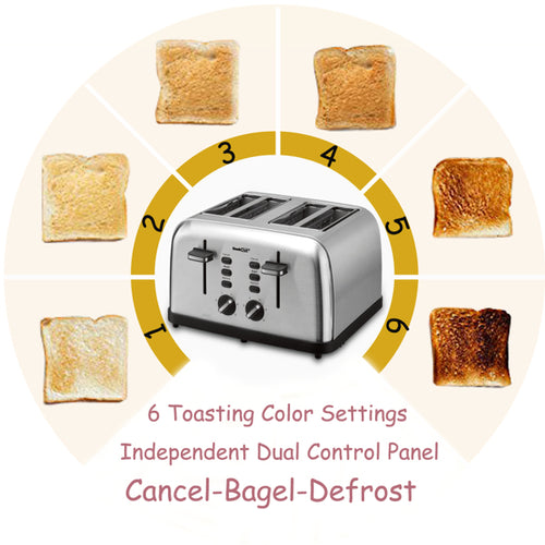 Load image into Gallery viewer, Mini Toaster Stainless Steel Extra-Wide Slot with Multifunction
