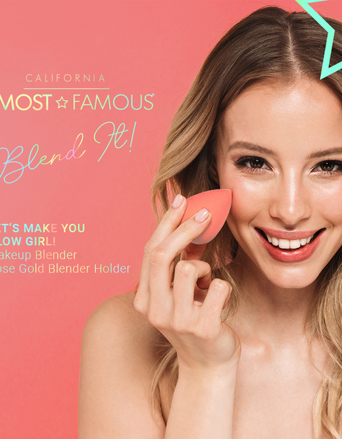 Load image into Gallery viewer, Almost Famous Makeup Blender w/ Rose Gold Stand
