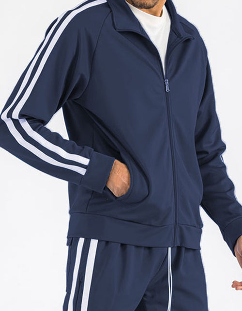 Load image into Gallery viewer, Two Stripe Zip Up Track Jacket
