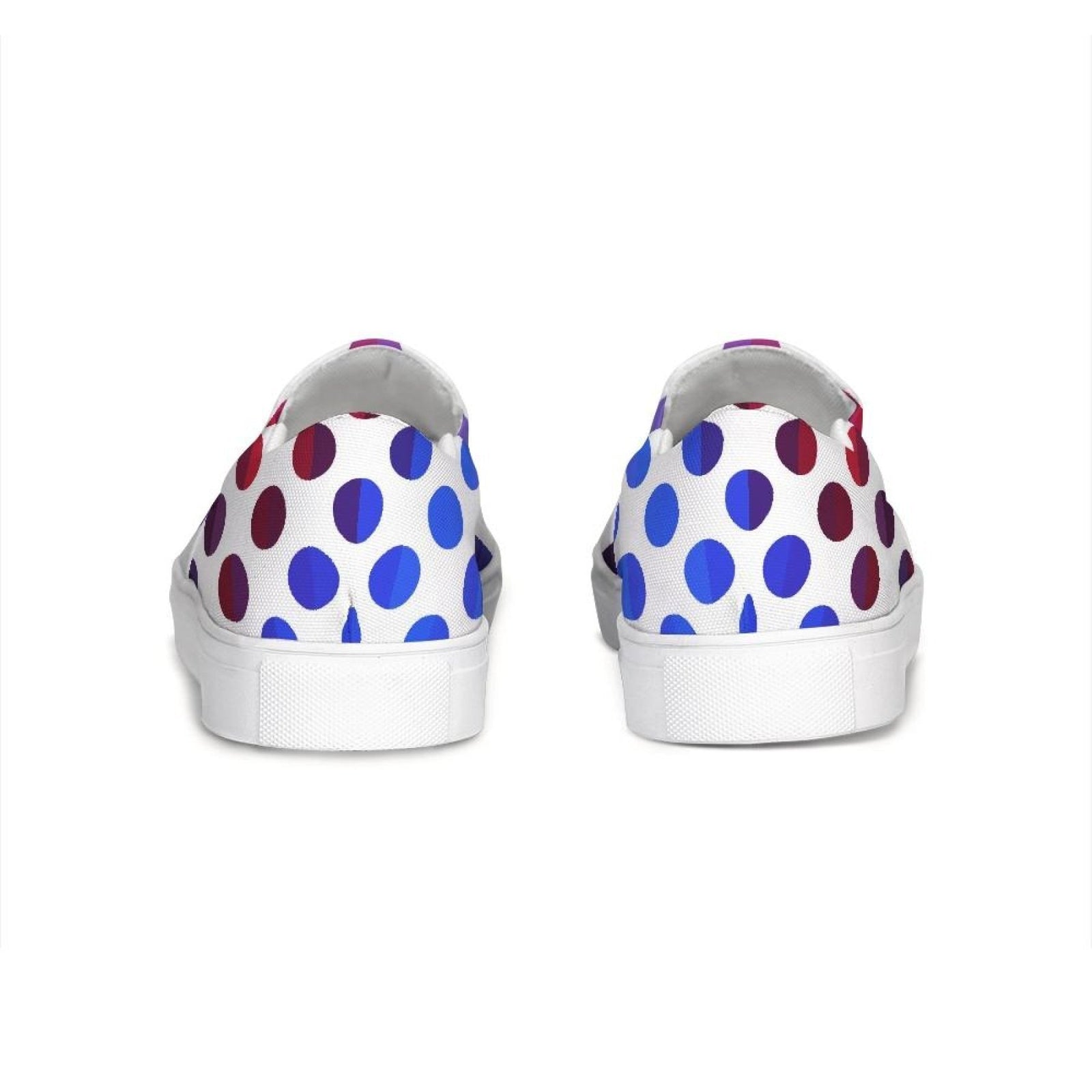 Athletic Sneakers, Low Cut Polka Dot Canvas Slip-On Sports Shoes